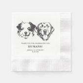 Zwart-wit minimalistische hond huisdier bruiloft servet (Voorkant)