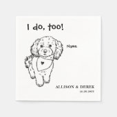 Zwart-wit minimalistische hondenportret bruiloft servet (Voorkant)