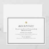 Zwart-wit minimalistische huwelijksreceptie kaart (Voorkant / Achterkant)