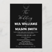 Zwart-wit minimalistische huwelijksuitnodiging Kaa Informatiekaartje (Voorkant)