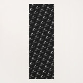 Zwart Wit Minimalistische Jouw naam & Logo Yogamat (Achterkant)