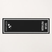 Zwart Wit Minimalistische Jouw naam & Logo Yogamat (Voorkant (horizontaal))