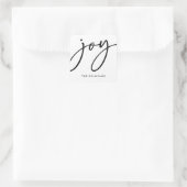 Zwart-wit minimalistische Joy Holiday Sticker (Tas)