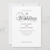 Zwart-wit minimalistische kalligrafie bruiloft kaart (Voorkant)