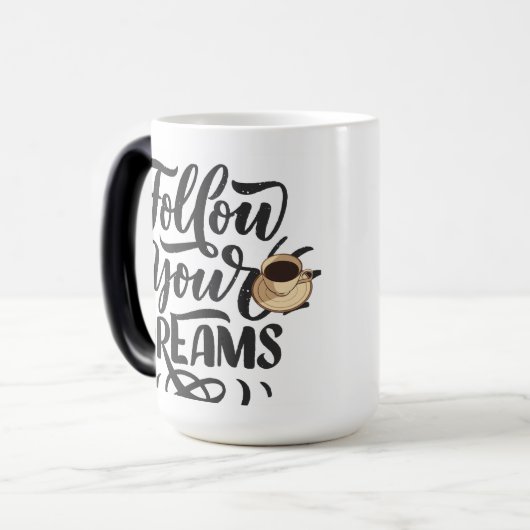 Zwart-wit minimalistische kalligrafie koffie Mok (Voorkant links)