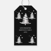 Zwart wit minimalistische kerstbomen cadeau Labels Cadeaulabel (Voorkant)