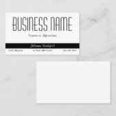 Zwart-wit minimalistische klassieker visitekaartje (Voorkant / Achterkant)