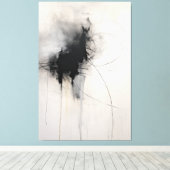 Zwart-wit minimalistische kunst | kortstondige ech canvas afdruk (Insitu (Houten vloer))