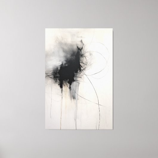 Zwart-wit minimalistische kunst | kortstondige ech canvas afdruk (Voorkant)