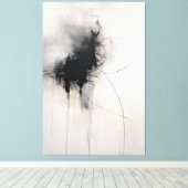 Zwart-wit minimalistische kunst | kortstondige ech canvas afdruk (Insitu (Houten vloer))