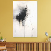 Zwart-wit minimalistische kunst | kortstondige ech canvas afdruk (Insitu (Woonkamer))