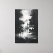 Zwart-wit minimalistische kunst | Midnight Serenit Canvas Afdruk (Voorkant)