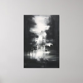 Zwart-wit minimalistische kunst | Midnight Serenit Canvas Afdruk
