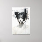 Zwart-wit minimalistische kunst | Tranquil Reverie Canvas Afdruk (Voorkant)
