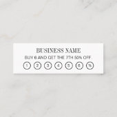 Zwart-wit minimalistische loyaliteitskaarten mini visitekaartje (Achterkant)