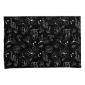 Zwart-wit Minimalistische moderne bloemblaadjes Kussensloop (Voorkant-Rechts)