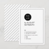 Zwart-wit minimalistische moderne bruiloft RSVP Kaartje (Voorkant / Achterkant)