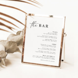 Zwart Wit Minimalistische Moderne Calligraphy Bar 