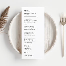 Zwart & Wit Minimalistische Moderne Eenvoudige Bru Menu