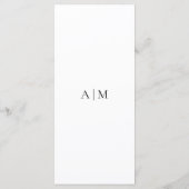 Zwart & Wit Minimalistische Moderne Eenvoudige Bru Menu (Achterkant)