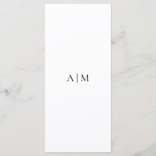 Zwart & Wit Minimalistische Moderne Eenvoudige Bru Menu (Achterkant)