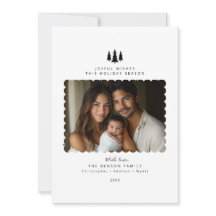 Zwart Wit Minimalistische Moderne Foto Kerst Kaart