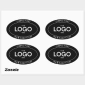 Zwart-wit minimalistische moderne logo ovale sticker (Vel)