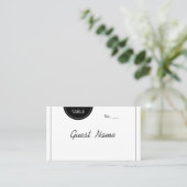 Zwart-wit minimalistische moderne plaatskaarten plaatskaartje (Staand voorkant)