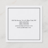 Zwart-wit minimalistische moderne professional vierkante visitekaartje (Achterkant)
