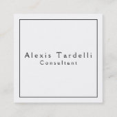 Zwart-wit minimalistische moderne professional vierkante visitekaartje (Voorkant)