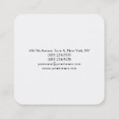 Zwart-wit minimalistische moderne professionele ch vierkante visitekaartje (Achterkant)