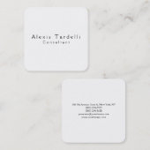 Zwart-wit minimalistische moderne professionele ch vierkante visitekaartje (Voorkant / Achterkant)