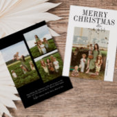 Zwart-wit minimalistische moderne scriptfoto feestdagenkaart