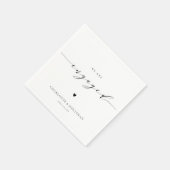 Zwart-wit minimalistische moderne verlovingsfeest servet (Hoek)