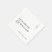 Zwart-wit minimalistische monogram bruiloft servet (Hoek)