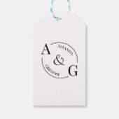 Zwart-wit minimalistische Monogram Naam Gift Label Cadeaulabel (Voorkant)