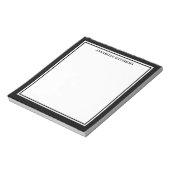 Zwart Wit Minimalistische Monogram Notitieblok (Linkerzijde)
