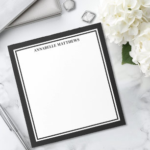Zwart Wit Minimalistische Monogram Notitieblok