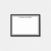 Zwart Wit Minimalistische Monogram Post-it® Notes (Voorkant)