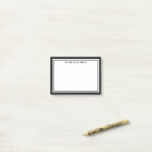 Zwart Wit Minimalistische Monogram Post-it® Notes (Op bureau)