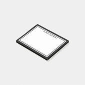 Zwart Wit Minimalistische Monogram Post-it® Notes (Schuin)