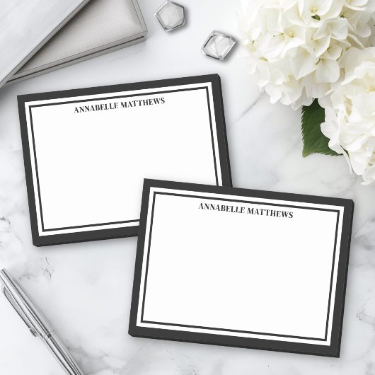 Zwart Wit Minimalistische Monogram Post-it® Notes
