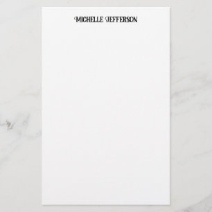 Zwart-wit minimalistische Plain Classical Briefpapier