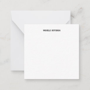 Zwart-wit minimalistische Plain Classical Notitiekaartje