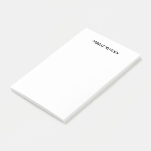 Zwart-wit minimalistische Plain Classical Post-it® Notes (Schuin)