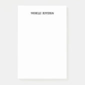 Zwart-wit minimalistische Plain Classical Post-it® Notes (Voorkant)