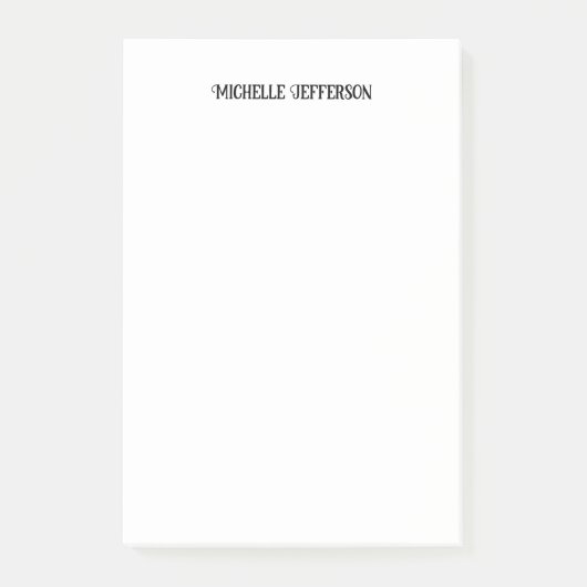 Zwart-wit minimalistische Plain Classical Post-it® Notes (Voorkant)