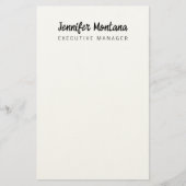 Zwart-wit minimalistische Plain Modern Briefpapier (Voorkant)