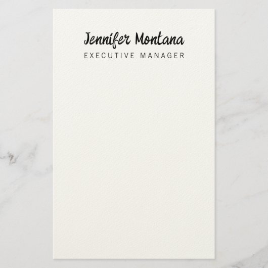 Zwart-wit minimalistische Plain Modern Briefpapier (Voorkant)