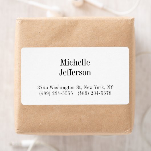 Zwart-wit minimalistische Plain Modern Etiket (Insitu)